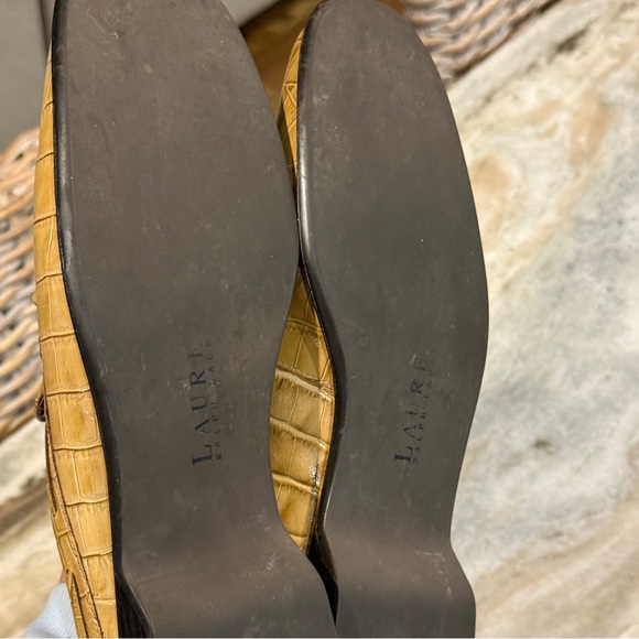 Women’s LAUREN RALPH LAUREN Lisette tan alligator leather tassel mules- Size 8.5 - Picture 6 of 8
